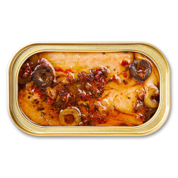 King Oscar Skinless & Boneless Premium Salmon in Olive Oil, Mediterranean Style
