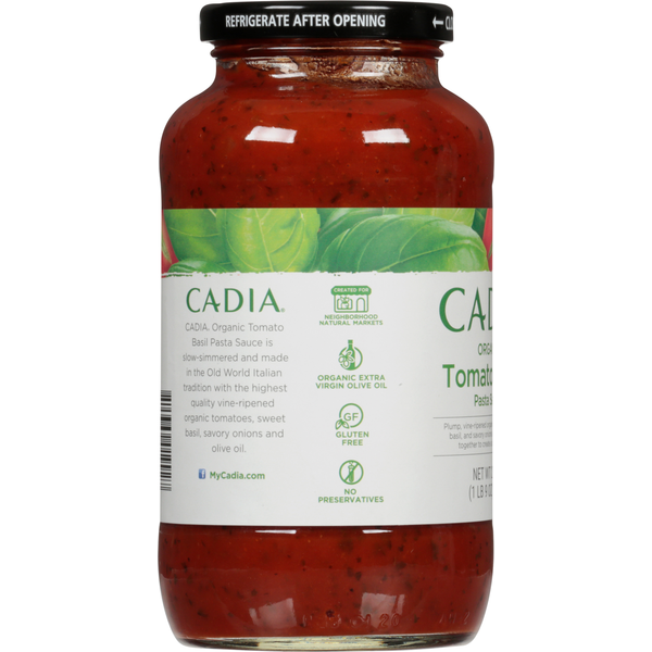 CADIA Pasta Sauce, Organic, Tomato Basil