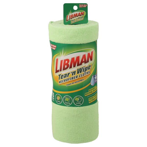 Libman Microfiber Cloths, Tear &