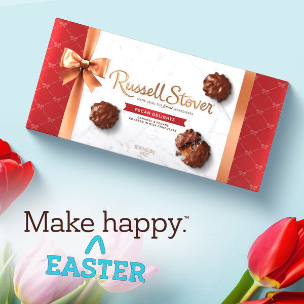 Russell Stover Pecan Delights Milk Chocolate Candy Gift Box