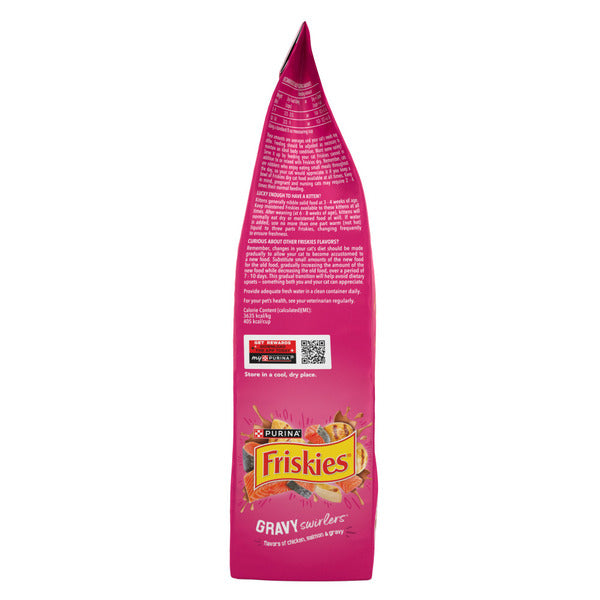 Purina Friskies Gravy Swirlers With Flavors of Chicken, Salmon and Gravy Dry Cat Food