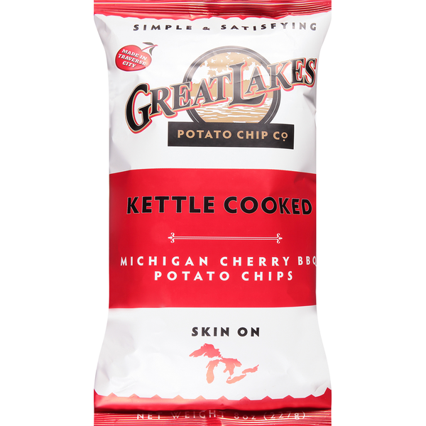 Great Lakes Potato Chip Potato Chips, Michigan Cherry BBQ, Kettle Cooked