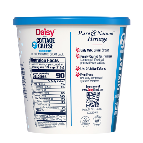 Daisy Low Fat 2% Milkfat Small Curd Cottage Cheese