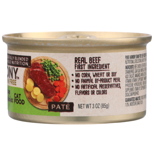 Pure Harmony Grain Free Beef Recipe With Vegetables Pate Cat Food