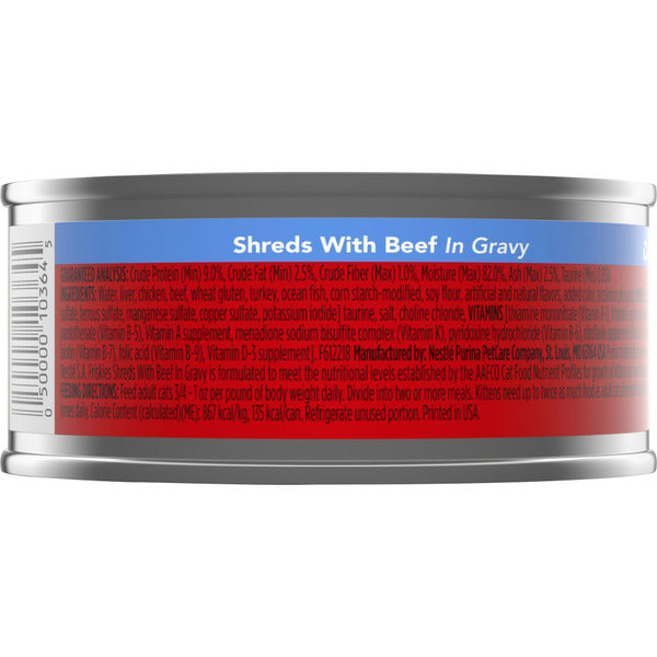 Purina Friskies Gravy Wet Cat Food, Shreds With Beef in Gravy