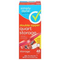 Simply Done Double Zipper Quart Size Storage Bags️