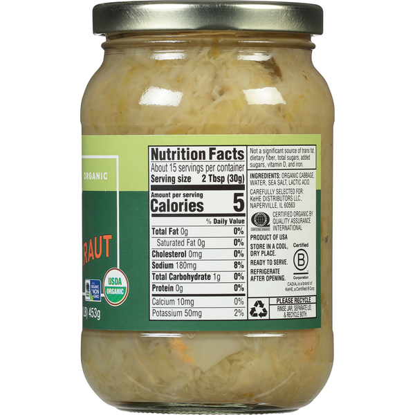 CADIA Sauerkraut, Organic, Classic