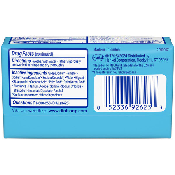 Dial Antibacterial Bar Soap, Refresh & Renew, Spring Water, 4 oz, 1 Bars
