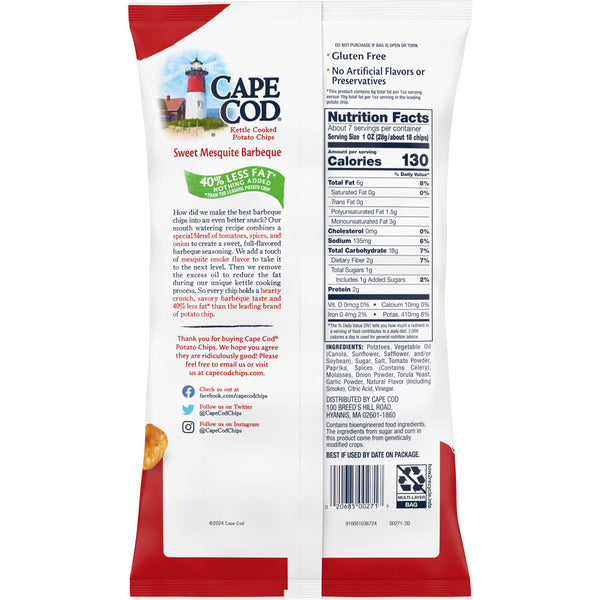 Cape Cod Less Fat Sweet Mesquite Barbeque Chips