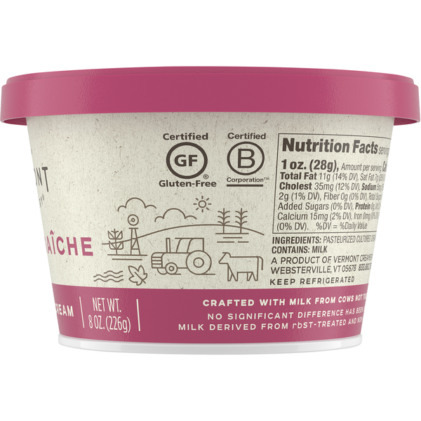 Vermont Creamery Cultured Cream, Creme Fraiche, French-Style DestGlow