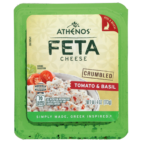 Athenos Tomato & Basil Crumbled Traditional Feta Cheese