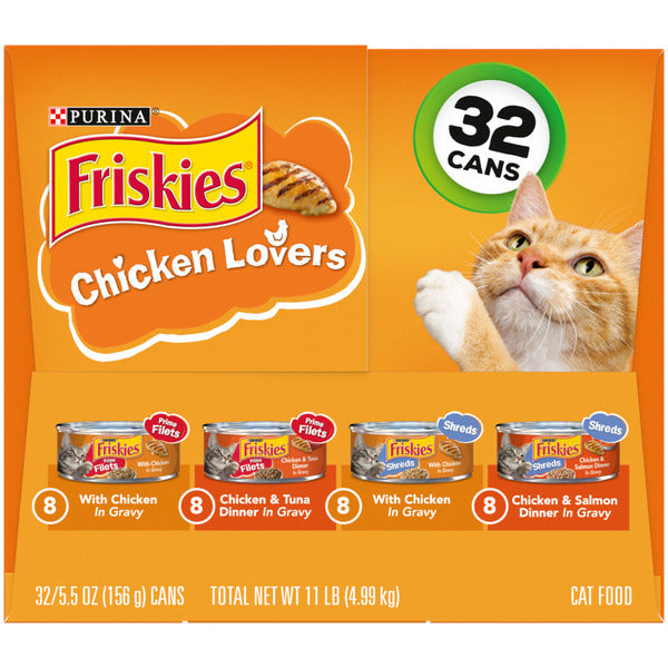 Purina Friskies Gravy Wet Cat Food , Chicken Lovers Prime Filets & Shreds