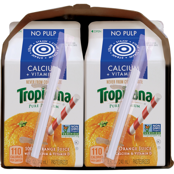 Tropicana No Pulp with Calcium & Vitamin D 100% Orange Juice