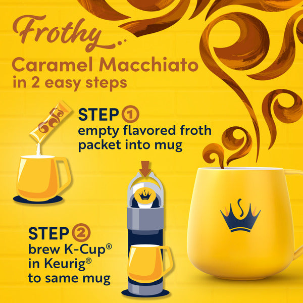 Gevalia 2-Step Caramel Macchiato Espresso Coffee K-Cup® Pods & Froth Packets