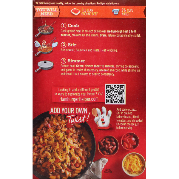 Hamburger Helper Pasta & Sauce Mix, Chili Macaroni