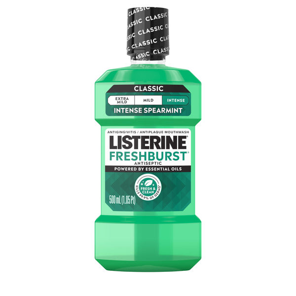 Listerine Freshburst Intense Antiseptic Mouthwash, Intense Spearmint, 500 mL