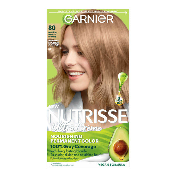 Garnier Nourishing Hair Color Creme, 80 Medium Natural Blonde (Butternut) DestGlow