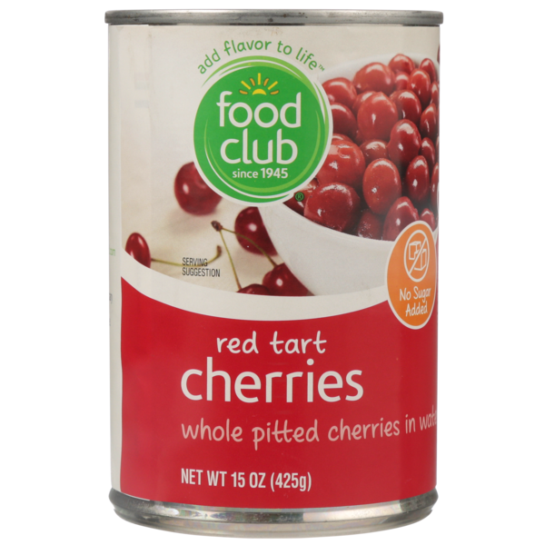 Food Club Red Tart Whole Pitted Cherries In Water