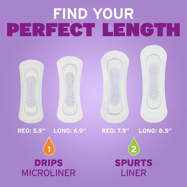 Poise Microliners, Incontinence Liners, 1 Drop Lightest Absorbency, Regular