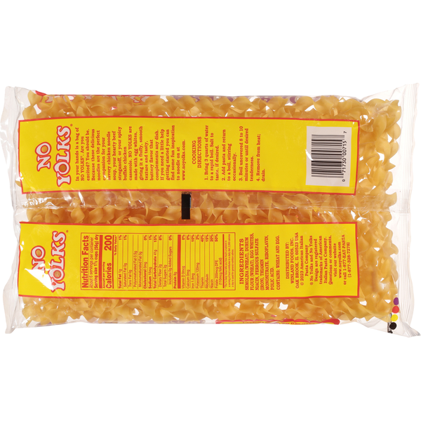 No Yolks Extra Broad Enriched Macaroni Product