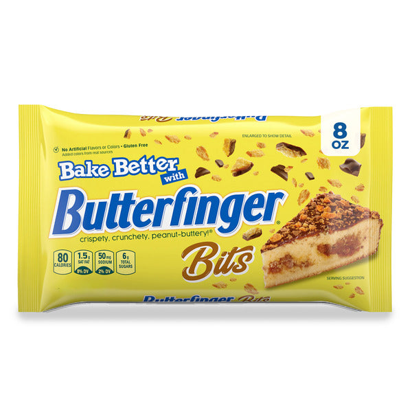 Butterfinger Baking Bits, Crispety Crunchety Peanut-Buttery Chocolatey Bits for Baking Recipes and Desserts, 8 oz Bag