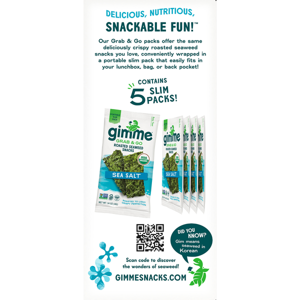 gimMe Grab & Go Roasted Sea Salt Seaweed Snacks Value Pack