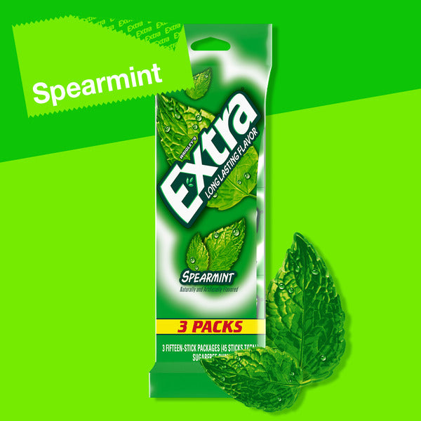 Extra Spearmint Sugar Free Chewing Gum Spring Break Travel Accessories