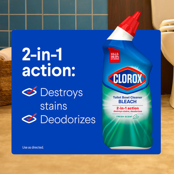 Clorox Toilet Bowl Cleaner Bleach, Fresh Scent