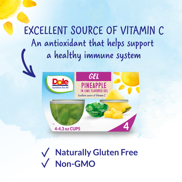 Dole Pineapple Tidbits, Lime Gel