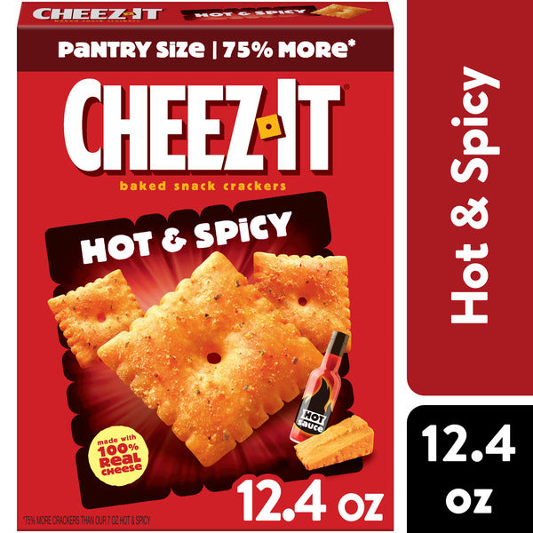 Cheez-It Hot and Spicy Cheese Crackers, Baked Snack Crackers, 12.4 oz