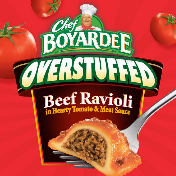 Chef Boyardee Overstuffed Beef Ravioli in Pasta Sauce, Ready-to-Eat Meal