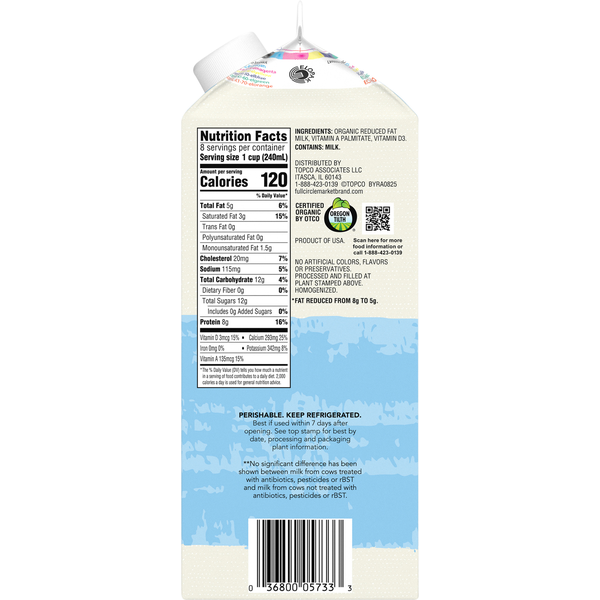 Full Circle Organic 2% Reduced Fat Milk