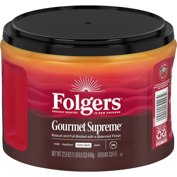 Folgers Gourmet Supreme Ground Coffee, Medium-Dark Roast