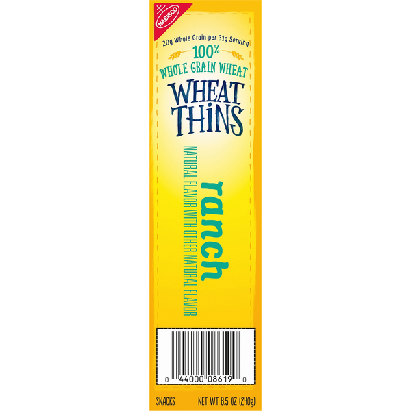 Wheat Thins 100% Whole Grain Wheat Ranch Snacks