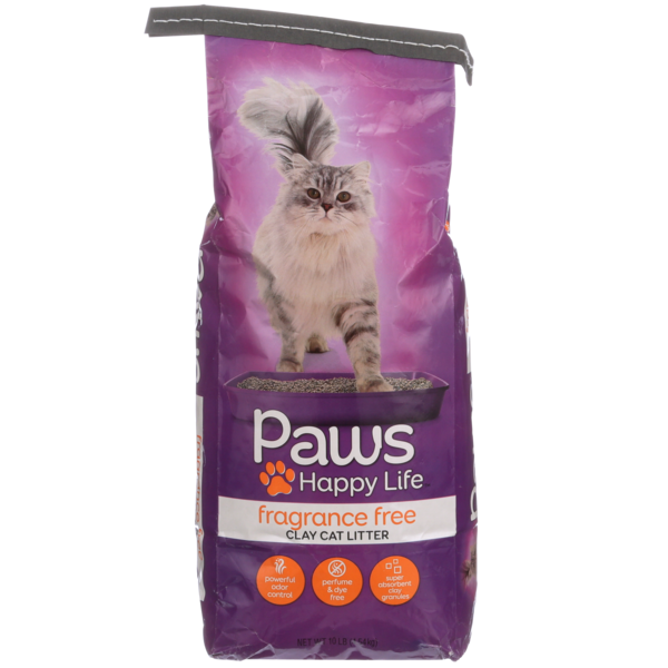 Paws Happy Life Clay Cat Litter, Fragrance Free