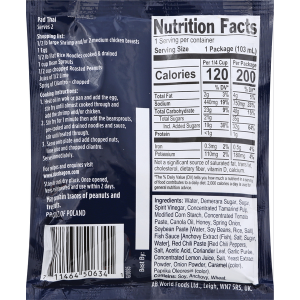 Blue Dragon Stir Fry Sauce, Pad Thai
