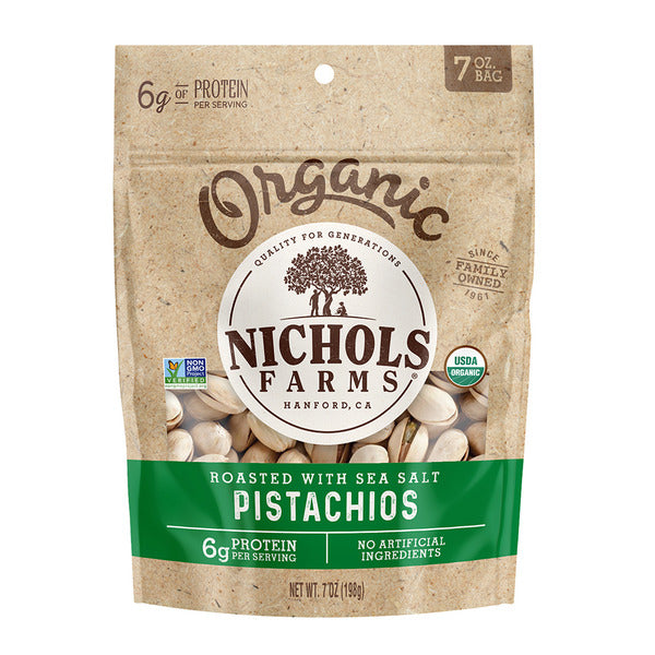 Nichols Farms Organic In Shell Pistachios, Roasted with Sea Salt