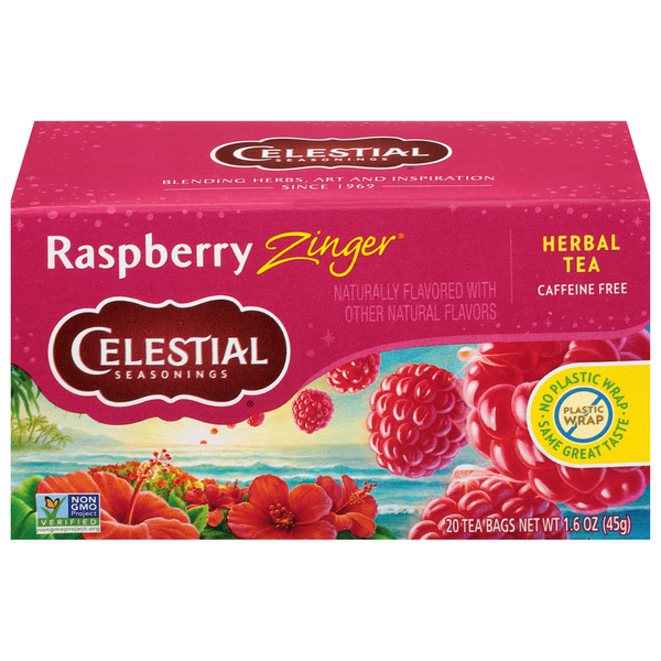 Celestial Seasonings Raspberry Zinger Caffeine Free Herbal Tea