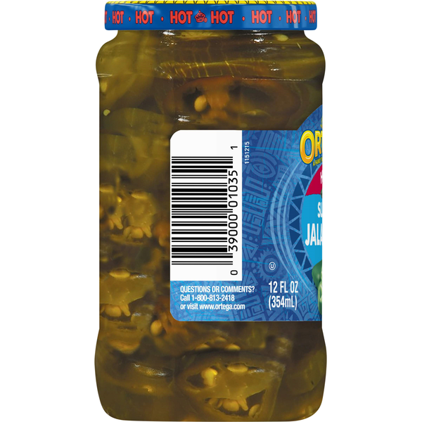 Ortega Jalapenos, Hot, Sliced