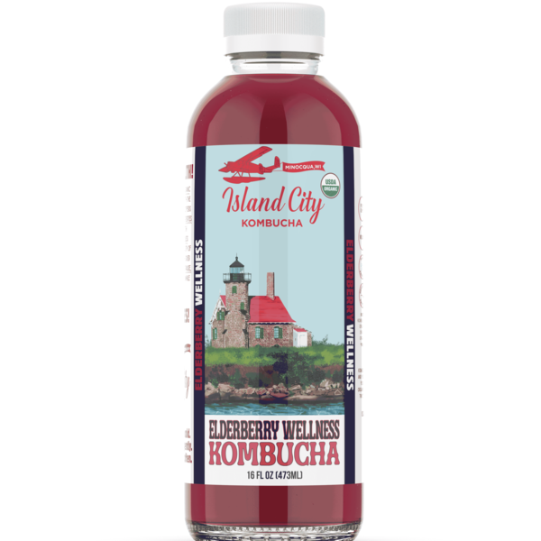 Island City Kombucha Organic Elderberry Wellness Kombucha