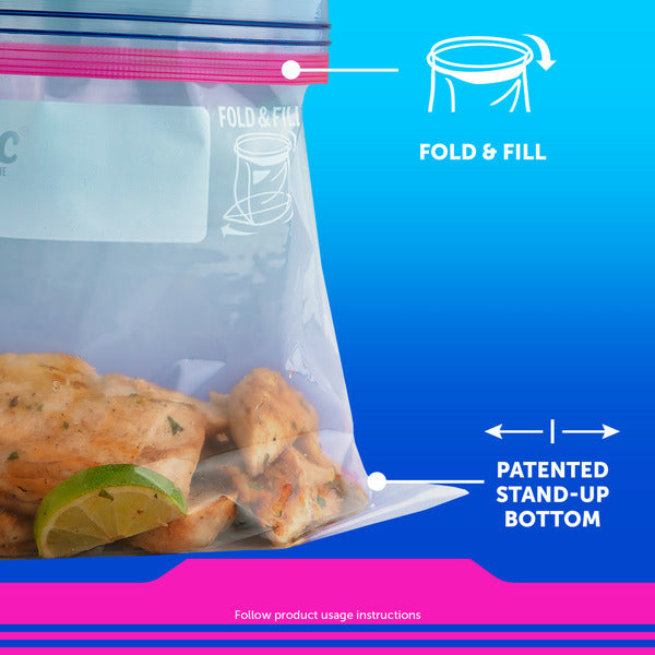 Ziploc Storage Bags with Stay Open Design for Easy Filling