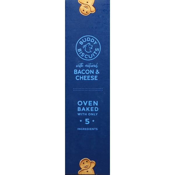 Buddy Biscuits Treats for Dogs, Crunchy, with Bacon & Cheese