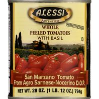 Alessi Tomatoes, with Basil, Whole, Peeled️