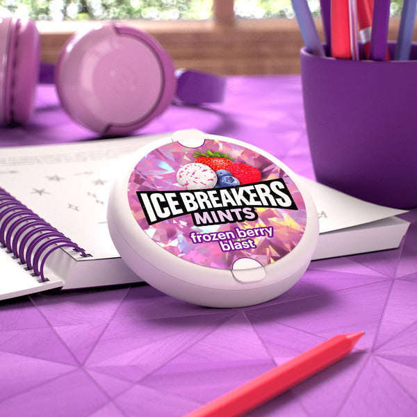 ICE BREAKERS Frozen Berry Blast Flavored Sugar Free Mints Puck, 1.5 oz