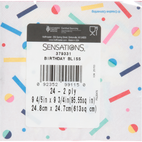 Sensations Birthday Bliss 2 Sided 2-Ply Napkin