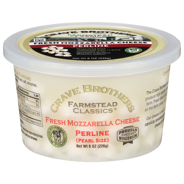 Crave Brothers Fresh Mozzarella Cheese Pearl Size