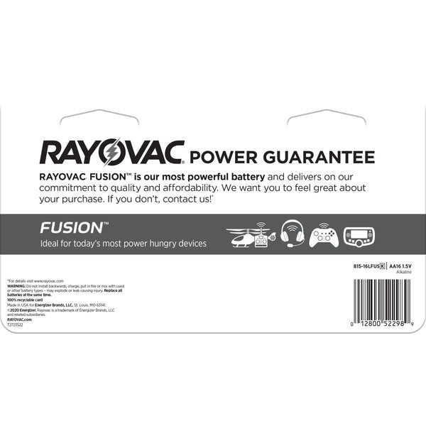 RAYOVAC AA Batteries, Double A Alkaline Batteries