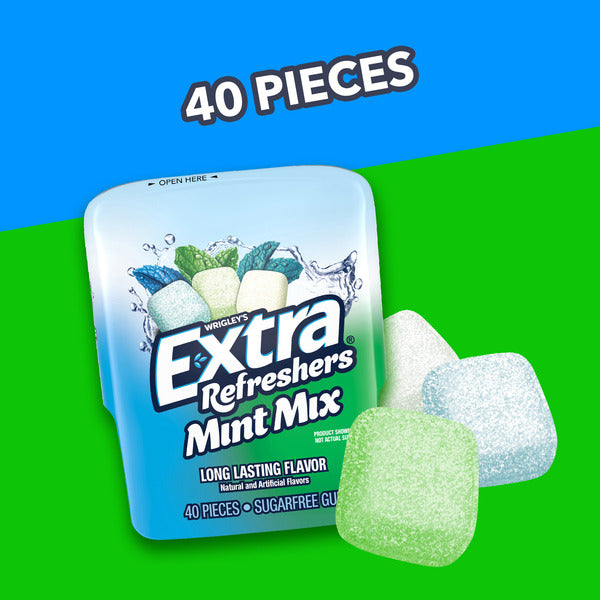 Extra Gum Refreshers Mint Mix Sugar Free Chewing Gum Piece Bottle