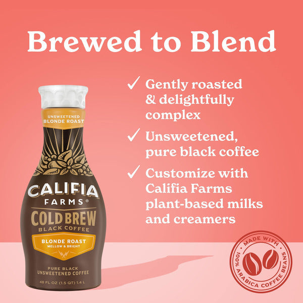 Califia Farms Pure Black Blonde Roast Cold Brew Coffee