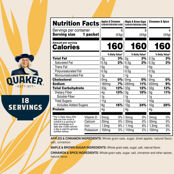 Quaker Instant Oatmeal, Flavor Variety - Pack